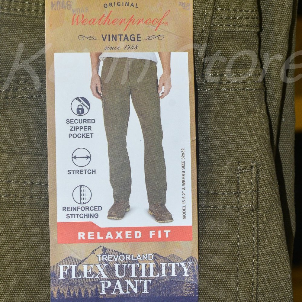 Green NWT Weatherproof Vintage Men’s Trevorland‎ Flex Utility Pant